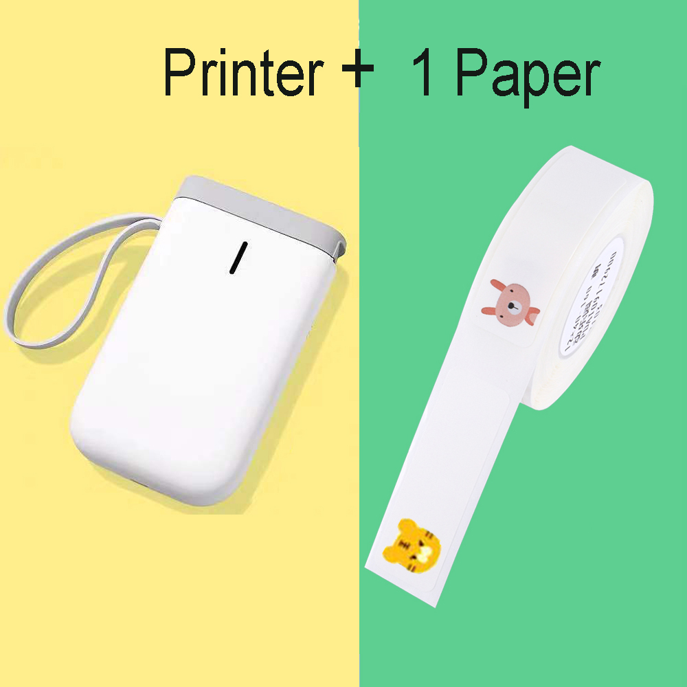 Mini langaton tarratulostin kannettava taskutarratulostin kannettava bluetooth lämpötarratulostin kotikäyttöön toimistotulostin  d11: Tulostin 1 paperipeite
