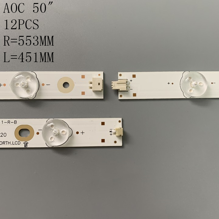 Bande de rétroéclairage LED, 12 pièces/ensemble, pour LC-50LB370U, 500TT65, 500TT66 V1, 50pfk6510, 500TT41, 500TT42 v4,