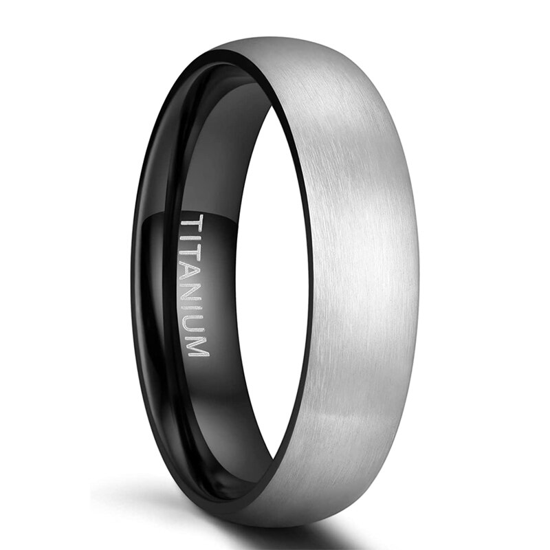 Anillo de titanio Somen para hombre, acabado mate, negro/azul en el interior, Anillo de compromiso clásico, joyería Unisex, alianzas de boda para hombre y mujer: 12 / Negro