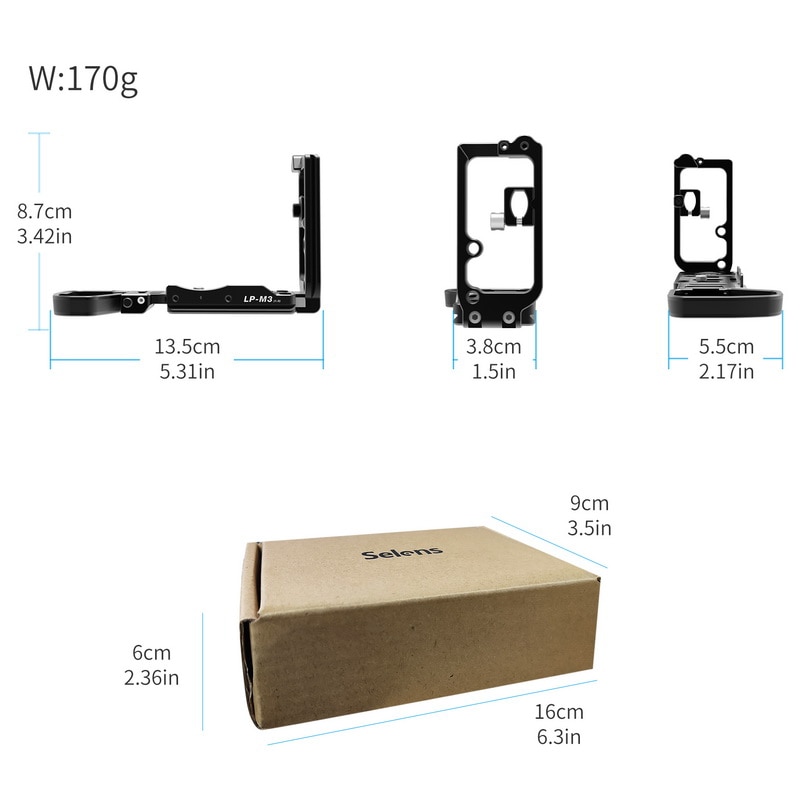 Selens A72 A73 A9 L Typ Kamera Käfig Rig Für Sony A7ii A7iii A9 Aluminium Legierung Käfig Quick Release Kit LP-M3