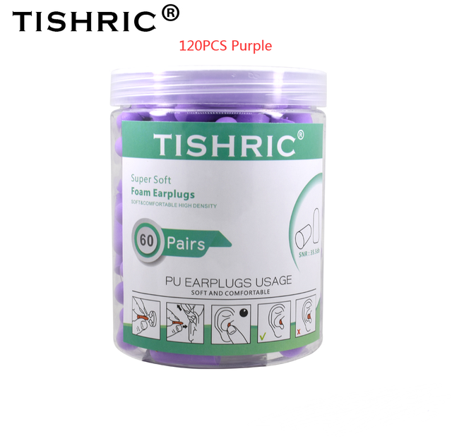 Bouchons d&#39;oreille anti-bruit, protection pour dormir et nager, 120 db, 10/60/160 pièces: 120PCS Purple
