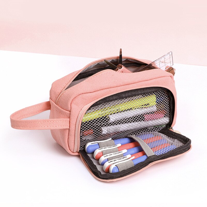 Canvas Grote Capaciteit Etui Kawaii Potlood Pouch Levert Pen Case Student School Kantoorbenodigdheden