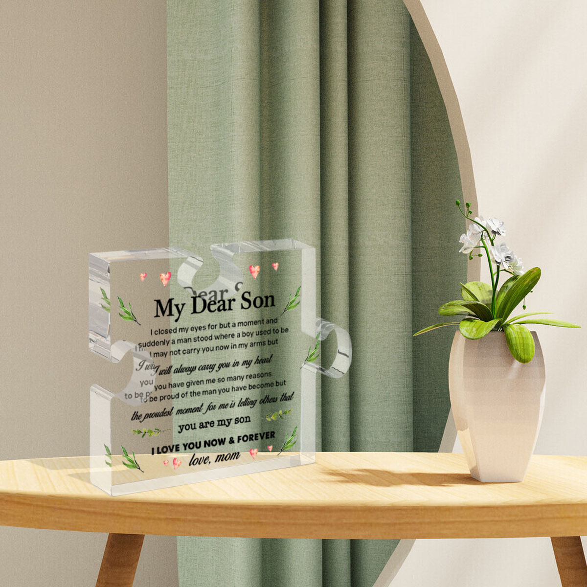 Bureaubord Voor Zoon, Van Moeder Aan Mijn Zoon Ik Sloot Mijn Ogen Voor Maar Een Moment Bureaudecoratie Zoon Acryl Bureaubord
