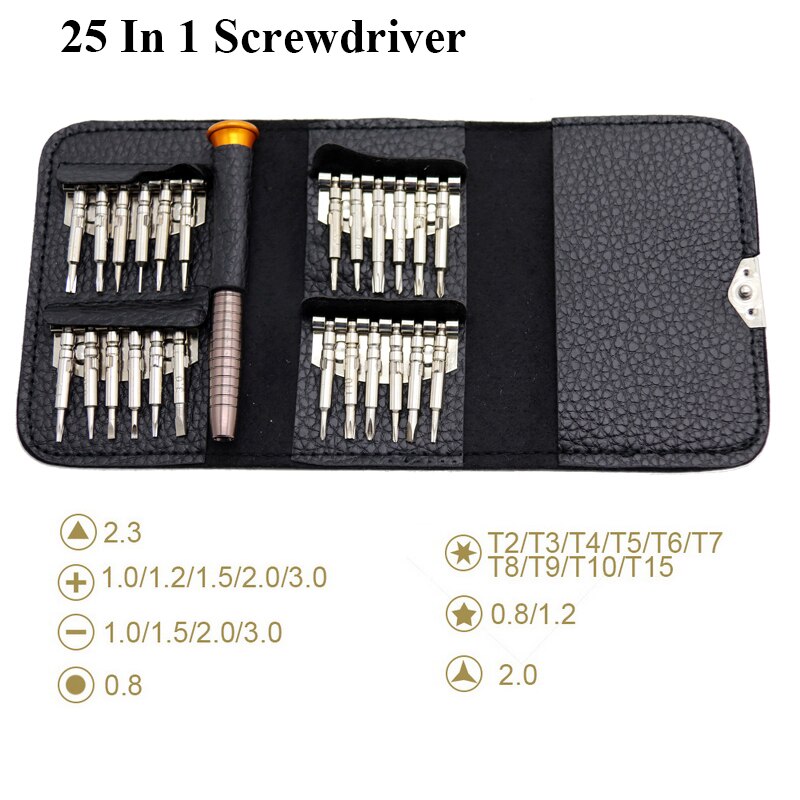 135/25 in 1 S2 Screwdriver Set of Screw Driver Bit Set Multi-function Precision Mobile Phone Repair Device Hand Tools Torx Hex: 25 in 1