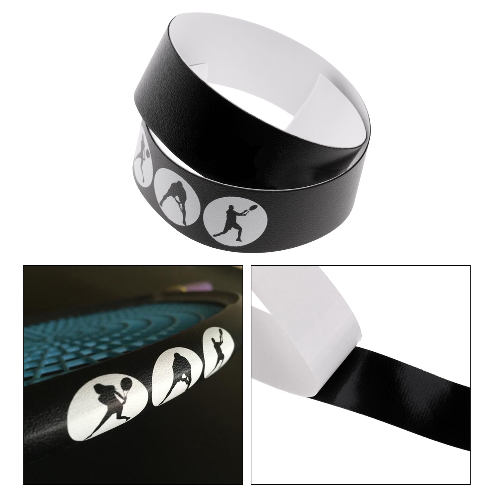 Soft Tennis Racket Side Protect Sticker Racquet Tape Guard Black