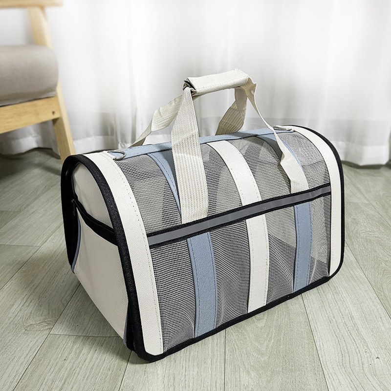 Breathable Cat outing Bag for Pet Dog, Summer Skew Straddle, Portable, Foldable, Small and Medium-sized Dog Cage: S / Field Green