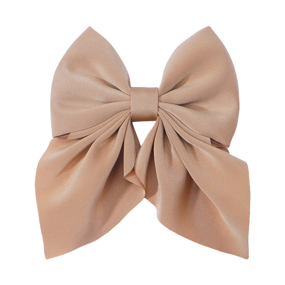 2024 novo elegante arco fita grampo de cabelo moda simples sólido cetim primavera clipe de cabelo bandana com clipes meninas acessórios para o cabelo: Dourado
