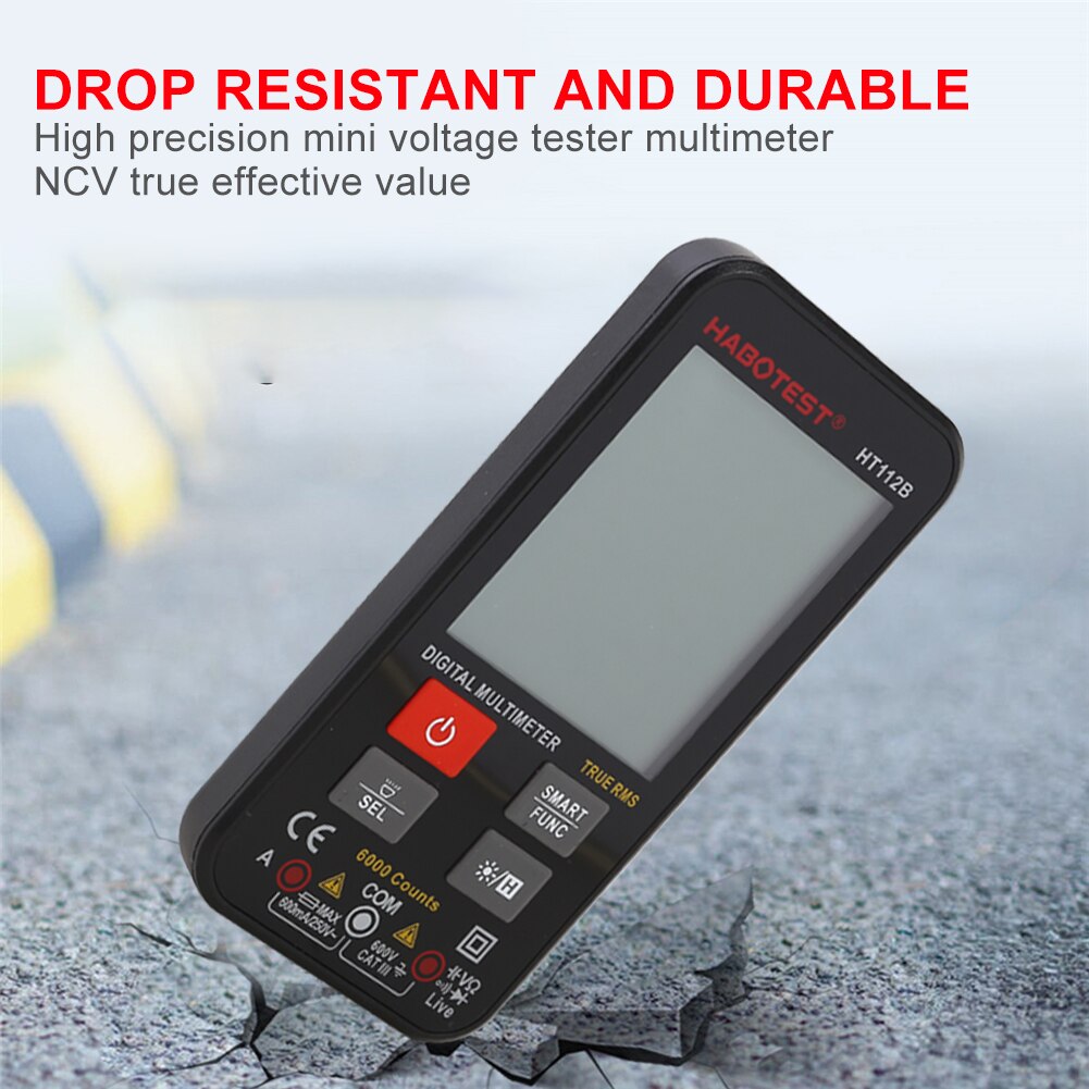 HT112B Handheld Multimeter Tester Meter Capacitance Meter Portable AC/DC Ammeter Voltmeter Digital Clamp Meter