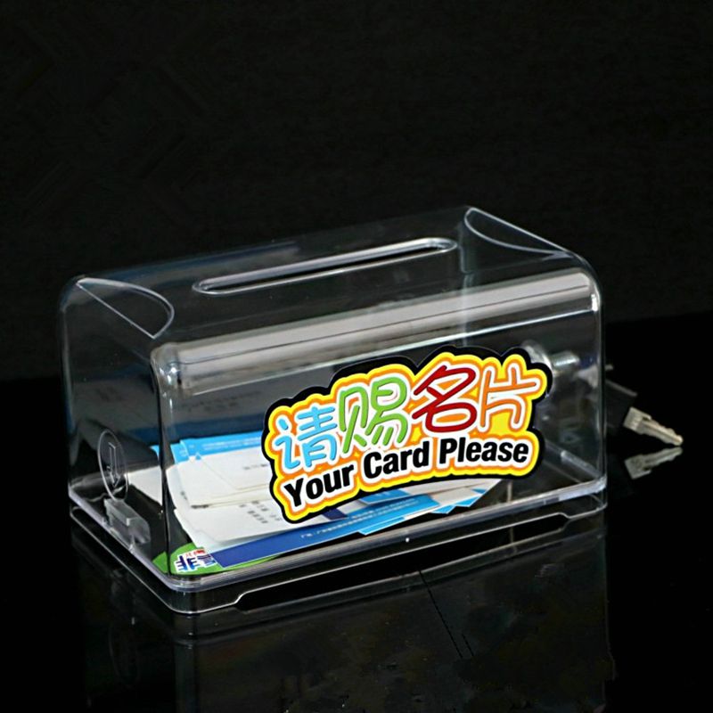 1 pcs High capacity Exhibition hall Business Card Holder Ballot Box Suggestion Box With Stickers