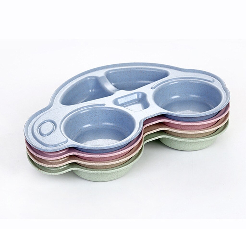 Dinner Plate Three Grid Fruit Plate Separate Children'S Dinner Plate Cute Solid Color Household Tableware #YL10