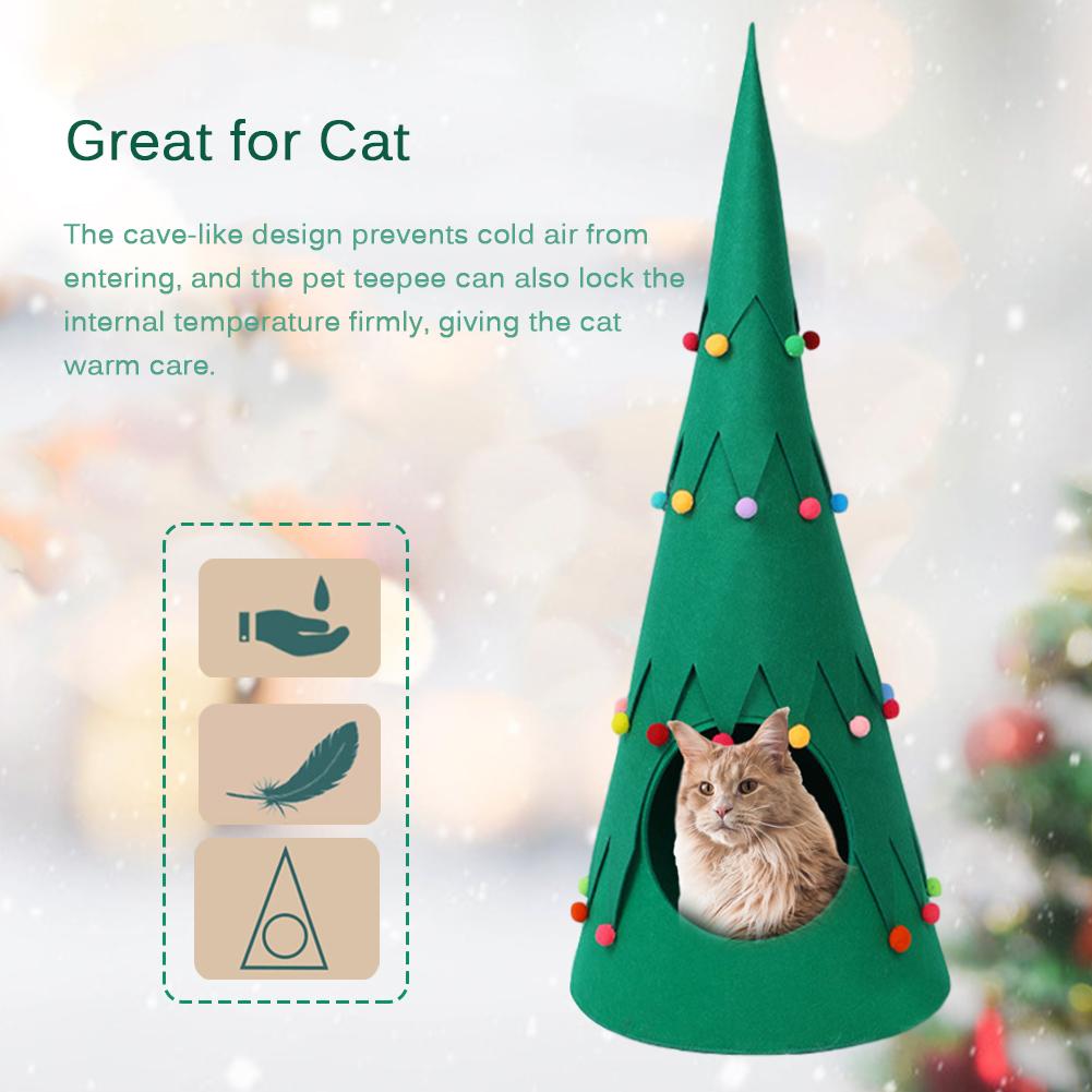 Huisdier Kat Hond Huis Kerstboom Vorm Kat Nest Warm Slapen Bed Huisdier Teepee Voor Home Decor