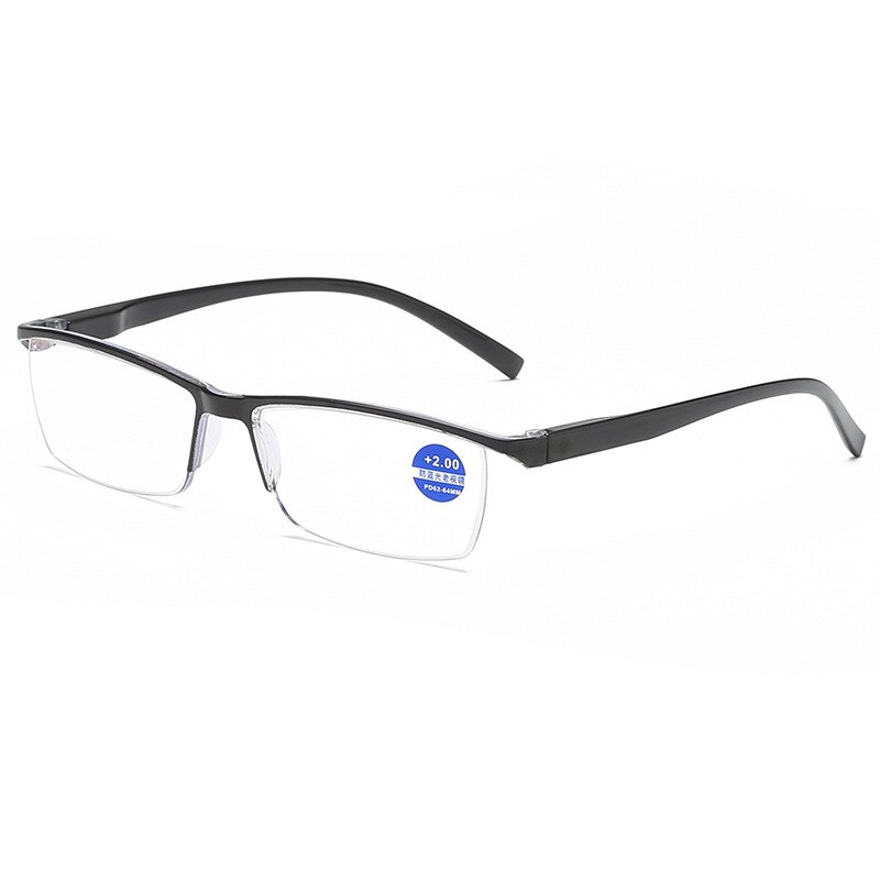 VCKA Anti-blue light Resin Reading Glasses Men Women Metal Half Frame Hyperopia Eyeglasses +1.0 1.52.02.5 3.0 3.5 4.0 Diopter: +350 / 1