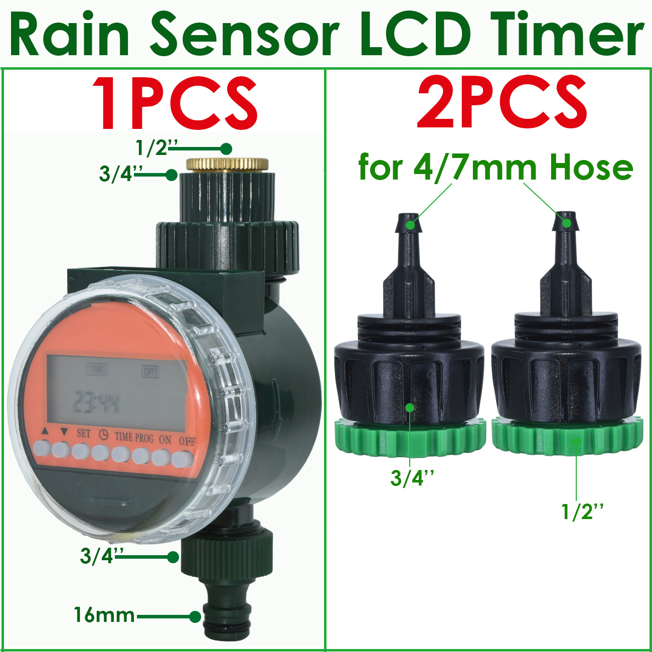 KESLA Garden Automatic Rain Sensor Water LCD Timer Drip Irrigation Greenhouse Electronic Irrigator Watering Controller System: Rain Sensor Timer-C