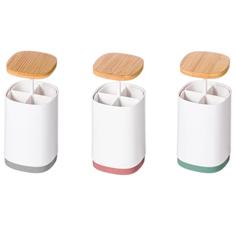 Automatic Pressed Cotton Bud Swabs Toothpick Holder Dispenser Case Holder Storage Organizer Box Home Decoration