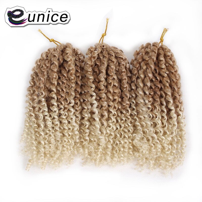 Eunice Hair 3strands/pack Mali Bob Crochet Braids Hair 8 inch Bohemian Style ombre 1B/#30 KINKY Curly Synthetic Braiding Hair