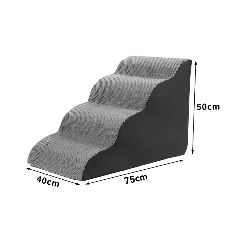 Dog Stairs Ramp for High Beds, 4-Step Dog Steps for Small Dogs and Cats, Pet Stairs, Non-Slip Balanced Pet Step Indoor