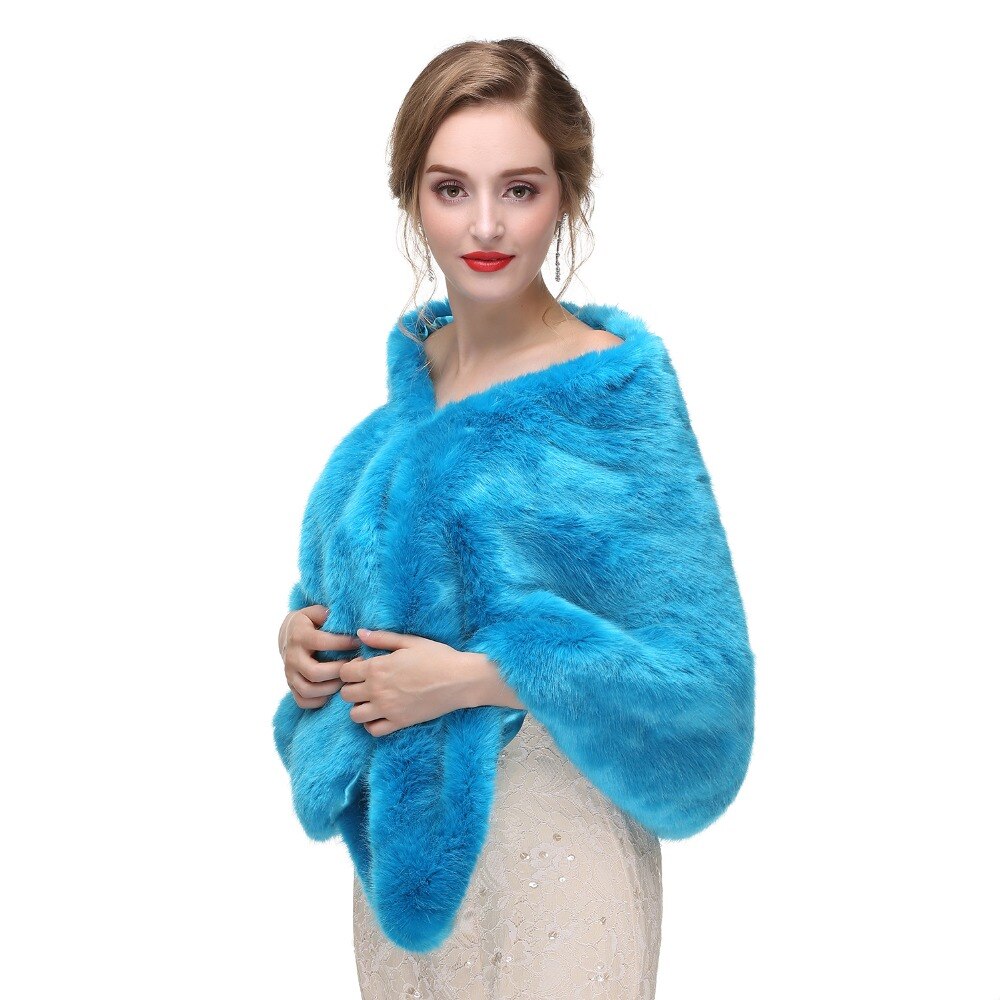 Forevergracedress zachte herfst winter imitatiebont bruid bruiloft wraps bolero jassen bruidsjassen sjaals sjaals  pj410
