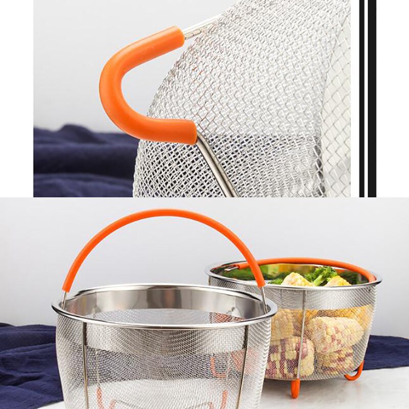 Keuken Accessoires Metalen Teamer Mand Voor Instant Pot Stapelbaar Mesh Groente Stoomboot Insert Ei Mand Pasta Zeef