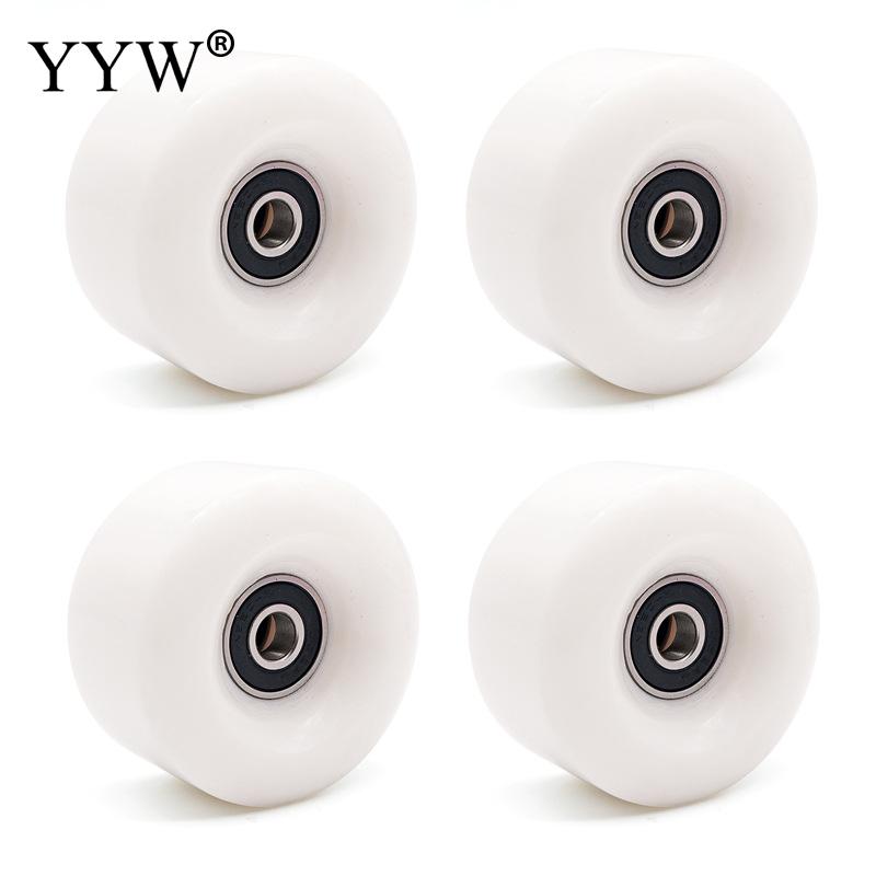 4Pcs Wielen Pu 82a 58X32 Mm Quad Rolschaatsen 2 Rij Lijn Weg Sliding Schaatsen Schoenen Sneakers met Kogellager Witte Accessoires: white 8 pcs