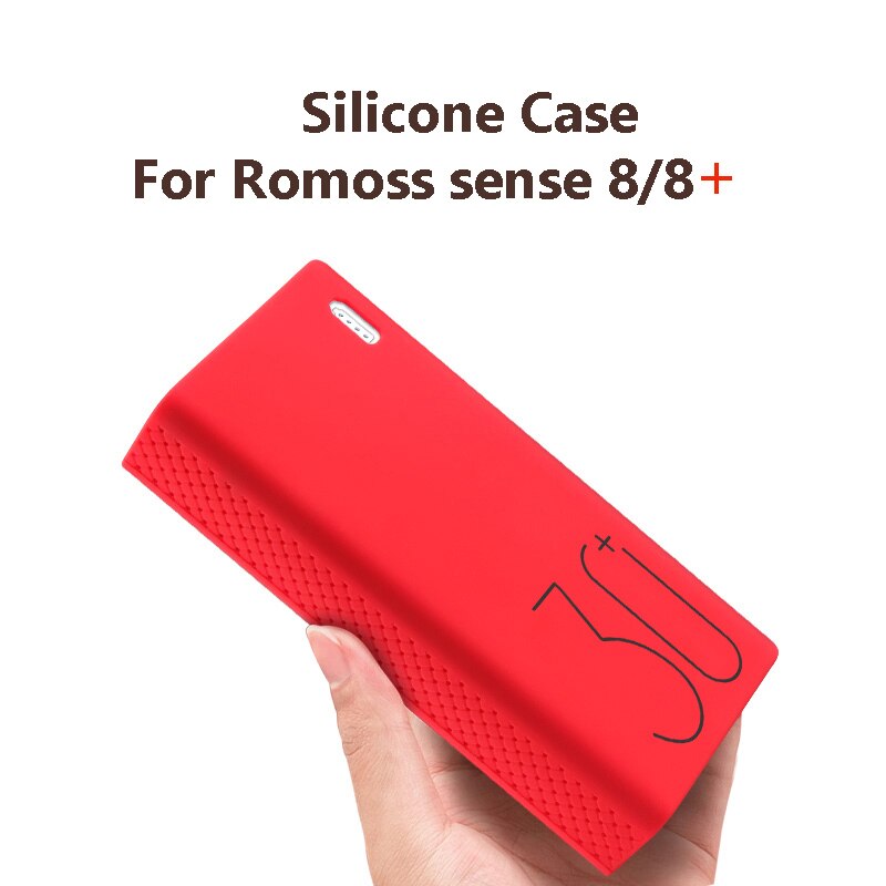 Soft Silicone Case Cover for Romoss Sense 8 / 8+ Mobile Power Soft Silicone Anti-collision Anti-skid Cover Romoss Sense 8 Case