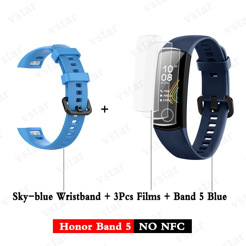 Huawei Honor band 5 smartband AMOLED Huawei smartwatch sang oxygène coeur rage ftness sommeil tracker natation sport trakcer gps: band5 blue add Sblue