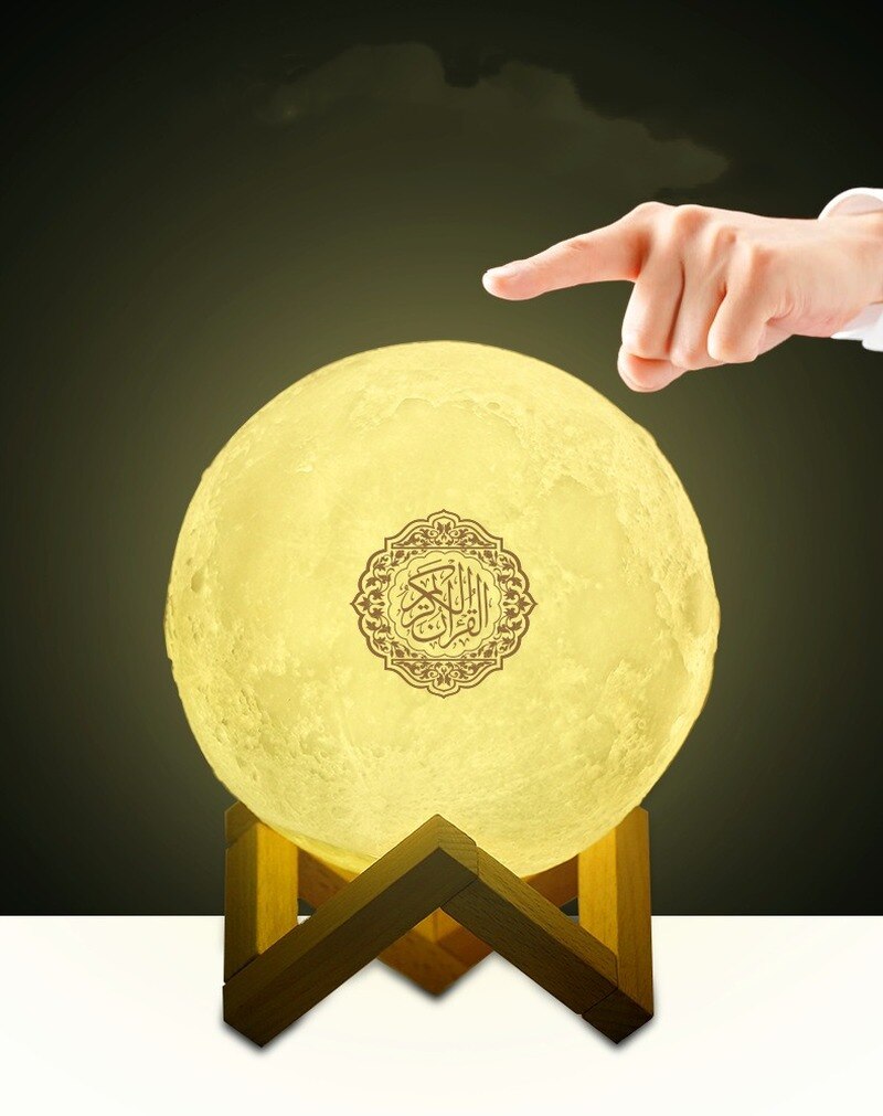 3D Print Koran Maan Lamp Draadloze Bluetooth Koran Speaker LED Night Light Thuis Deor Bureau Tafel Lampen Volwassen