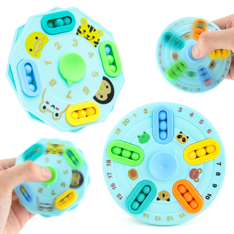 3 In 1 Magic Bean Cube gioco rotante giradischi Fidget Spinner Toy punta delle dita a doppia faccia ruota sfiato educativo antistress