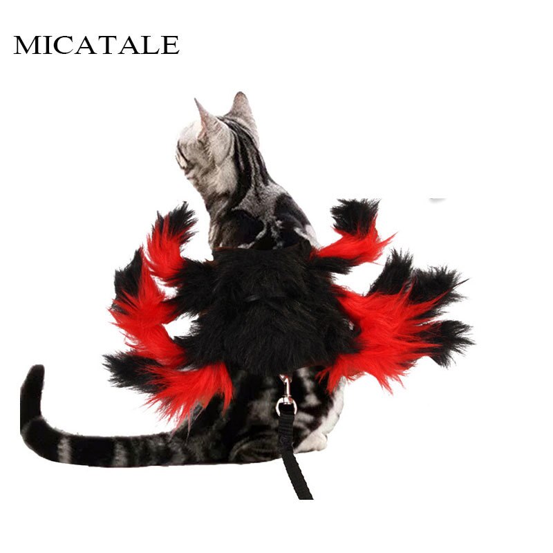 MICATALE-ropa de araña para Halloween, disfraz de simulación de cachorro de araña roja para perros y gatos, traje divertido de , novedad
