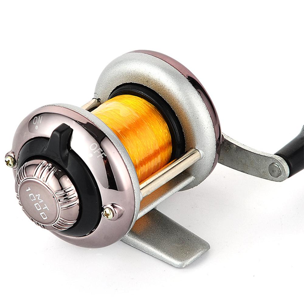 Carrete de rueda de tambor de aleación, equipo de aparejos de pesca, carrete de pesca de hielo duradero, carrete de pesca, Mini rueda de pesca portátil, práctico: Silver