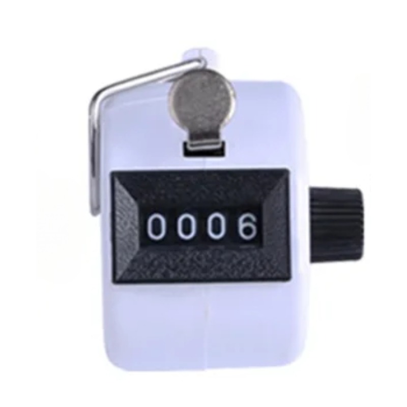 Handheld 4 Digitale Teller Mechanische Handmatige Palm Clicker Nummer Telling Diverse 8 Kleuren Teller Teller Aantal Teller: WHITE