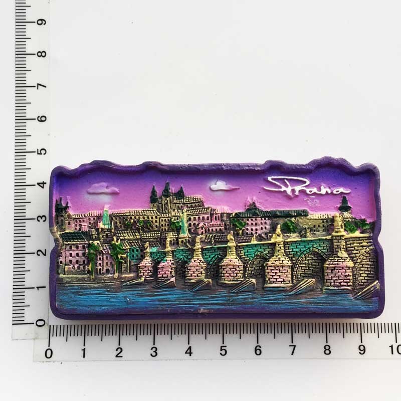 3d Resin Fridge Magnet Souvenir Czech Prague Cultural Landscape Tourist Collection Hand Painted Magnet Refrigerator Sticker: 10