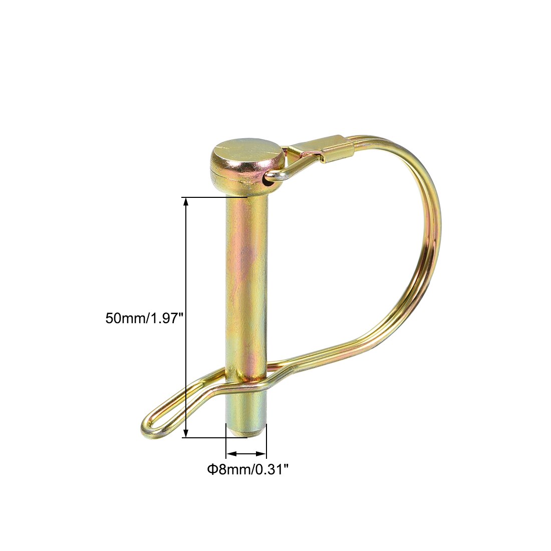 uxcell Shaft Locking Pin w Ear 8mmx50mm Coupler Pin for Farm Trailers Lawn Arch 5Pcs