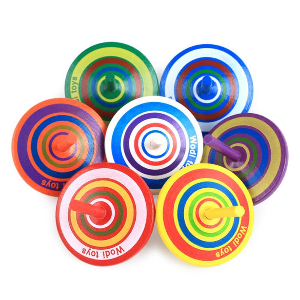 Mini Gyro Houten Desktop Kleine Prachtige Top Veilig Decompressie Speelgoed Kleurrijke Visuele Effecten Claasic Game Speelgoed Voor Volwassenen Kinderen