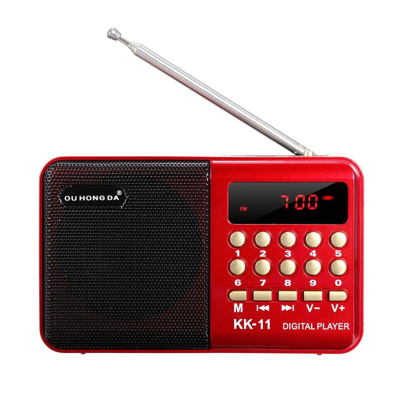Multifunctional Portable Radio, Small Handheld Radio ,Rechargeable Digital FM USB TF MP3 Player Speaker Devices Supplies