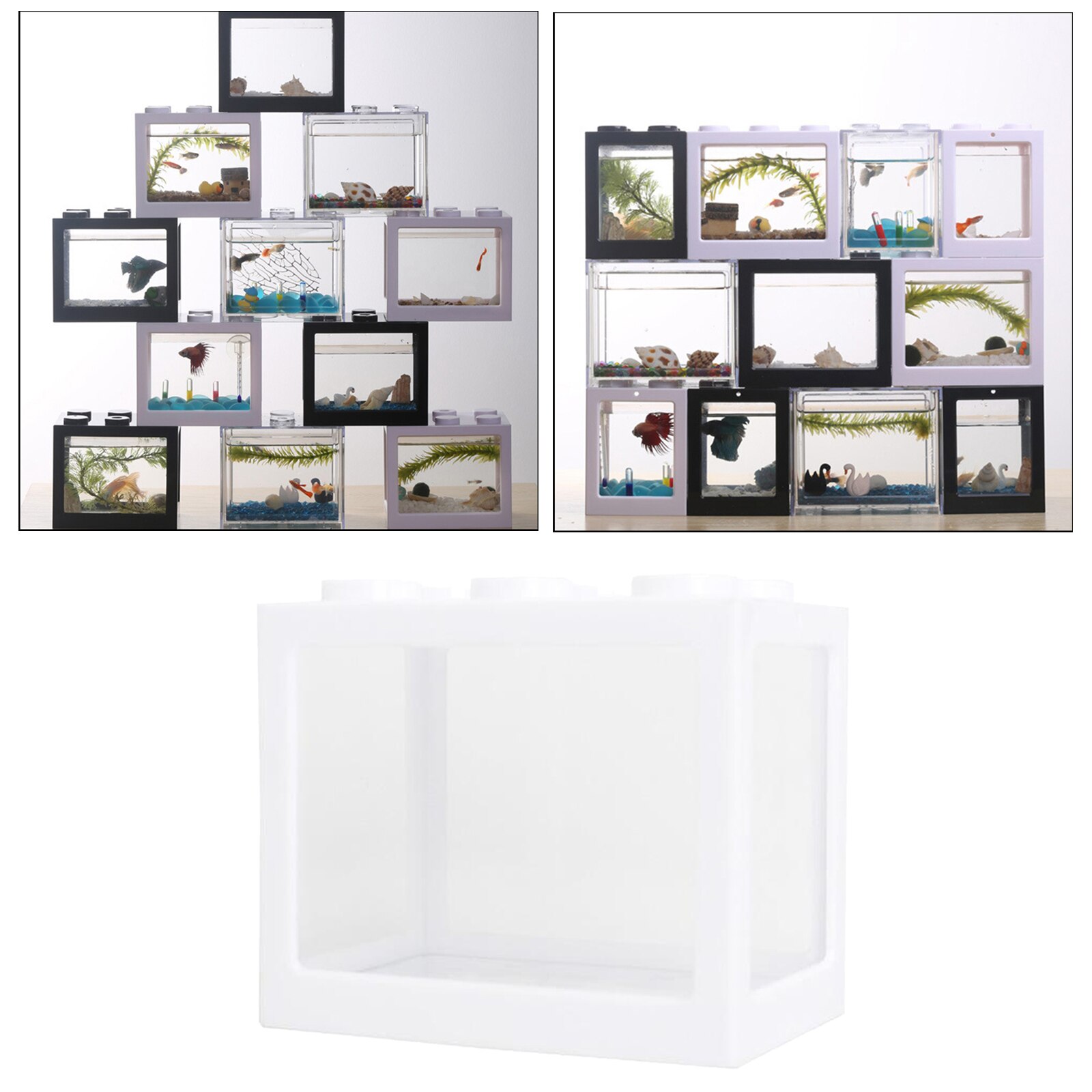 Mini tanque de peces para acuario, oficina, hogar, escritorio, caja de alimentación para mascotas, decoración para el hogar
