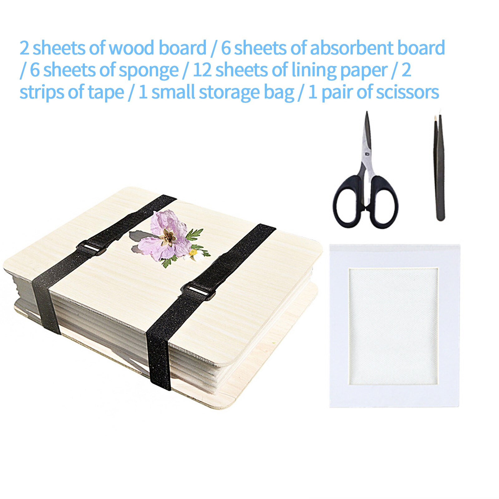 Flower Press Kit DIY Flower Press Supply Flower Press Board Wooden Plant Press Tool Flower Drying Set Specimen Making Tool
