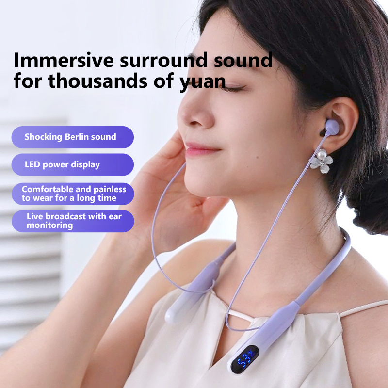 Xiaomi 5.4 LED Display Stereo Wireless Earphones Gaming Headphones Sports Waterproof Hanging Neck Headphones Headset