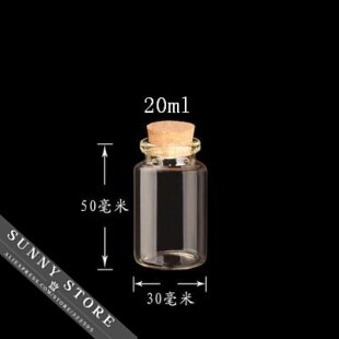 10 stks/partij 30x50x17mm 20ml Lege Glazen Flessen Met Kurk DIY Transparante Glazen Potten Containers flesjes Drift Fles Wishing Flessen