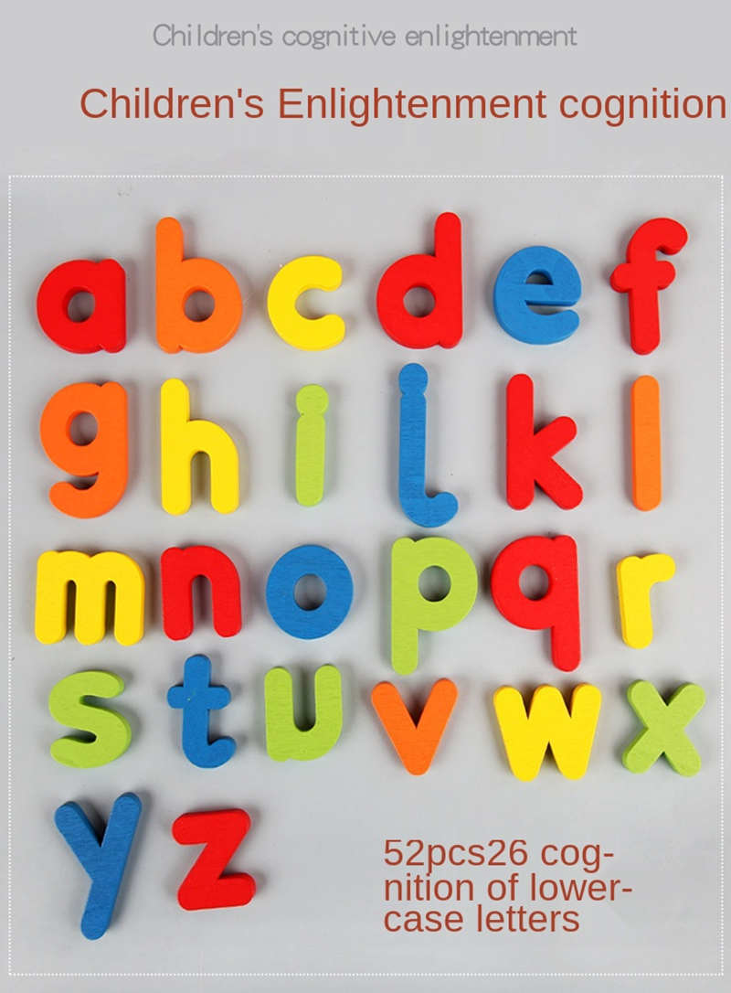 Kinderen Speelgoed Diy Hout Flash Kaarten Alfabet Houten Letters Abc Sight Woorden Matching Puzzel Voor Peuters Jongens Meisjes Leeftijd 3 + Jaar Oud