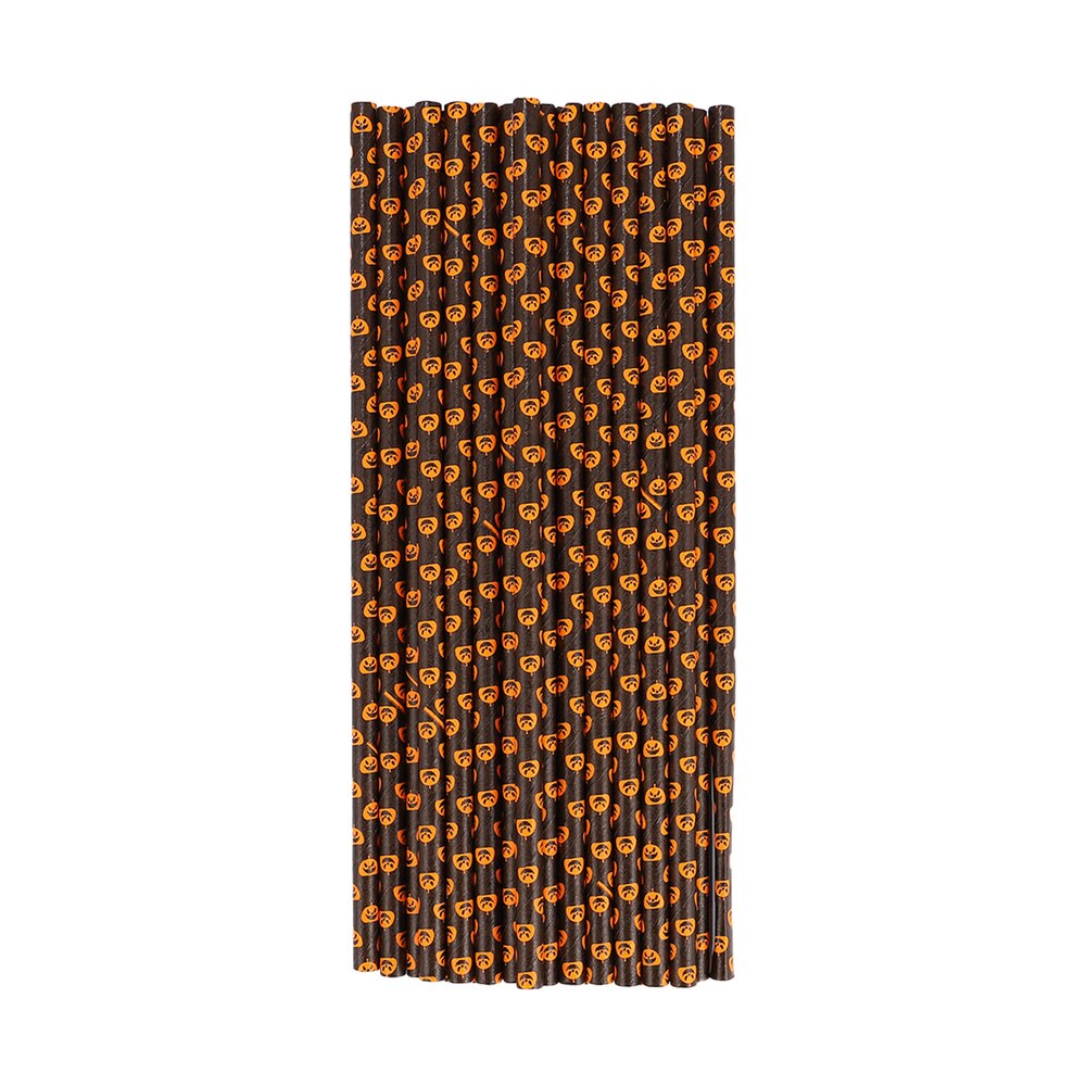125 stuks wegwerpbare lichtgewicht drinkrietjes, papieren rietjes, feestbenodigdheden voor halloween: Default Title