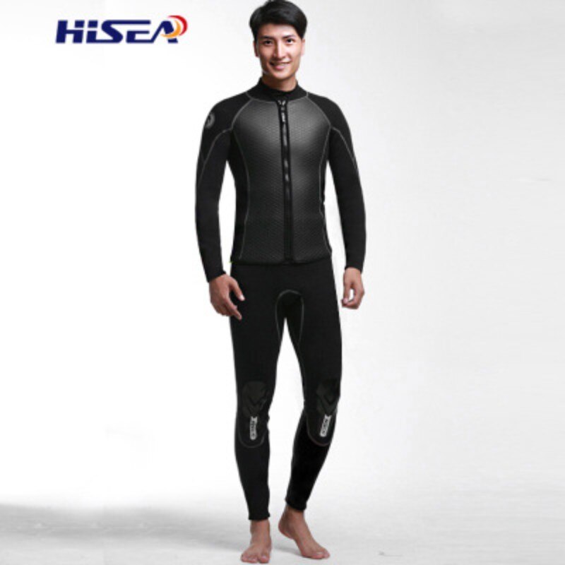 HISEA Men 2.5mm neoprene Long sleeve wetsuit Surfing diving suit Individuality keep warm winter surf clothing