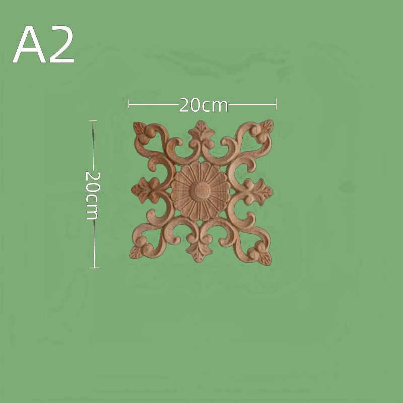 Accessori per mobili intagliati in legno in stile europeo - Sculture cave quadrate in legno massello per porte dell'armadio, cucina e decorazioni per la casa: Luce Verde