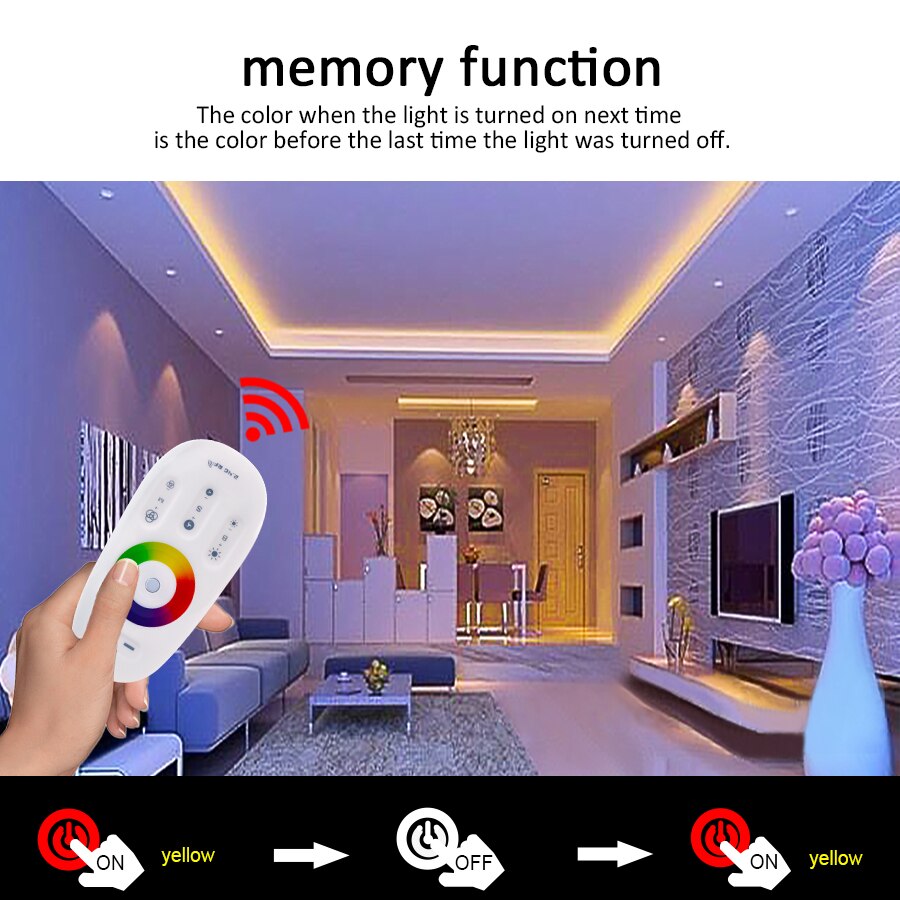 2.4g trådløse berøringsskærme led rgb rgbw controller  dc 12-24v rf fjernbetjening rgb lysdæmper anvende  to 5050 2835 rgb rgbw led strip lys