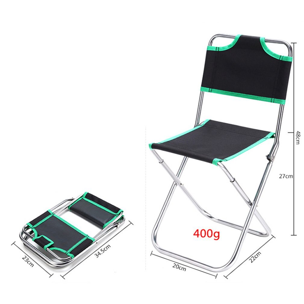 OUTAD, respaldo Ligero, portátil, plegable, silla de aluminio Oxford, asiento para Camping, pesca, con bolsa de transporte con cordón