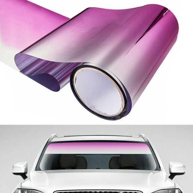 Car Car Film Sun Visor Strip Tint Film Front Windshield UV Decal Banner PVC: Pink