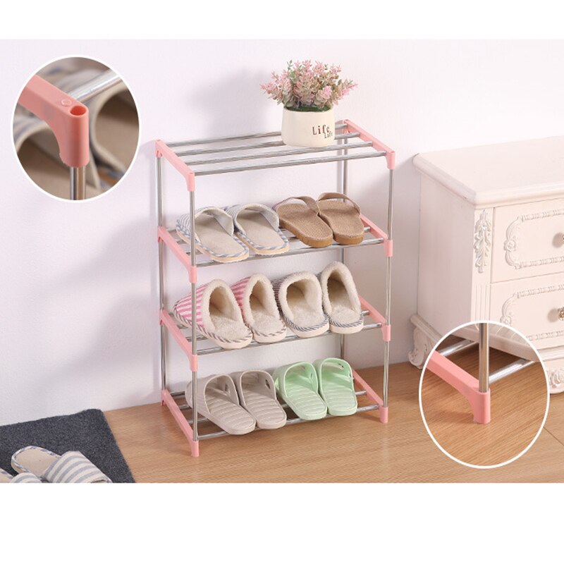 Simple Multi Layer Shoe Rack Stainless Steel Easy Assemble Storage Shoe Cabinet Shoe Rack Hanger Home Organizer Accessories
