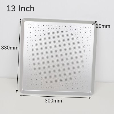 Stainless Steel Bakeware Pan Grill Baking Tray Pie Pizza Cake Baking Tray Cooking Rack Grill Baking Pan Kitchen Tool BBQ Tray: 13inch