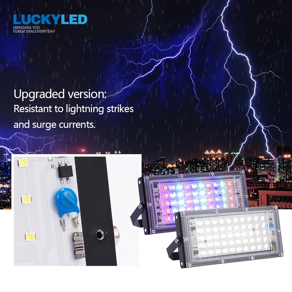 LUCKYLED Led Flood Light 50w Waterproof IP65 Outdoor Led Light 220v Led Refletor Street Lamp Led Spotlight Garden Wall Lamp