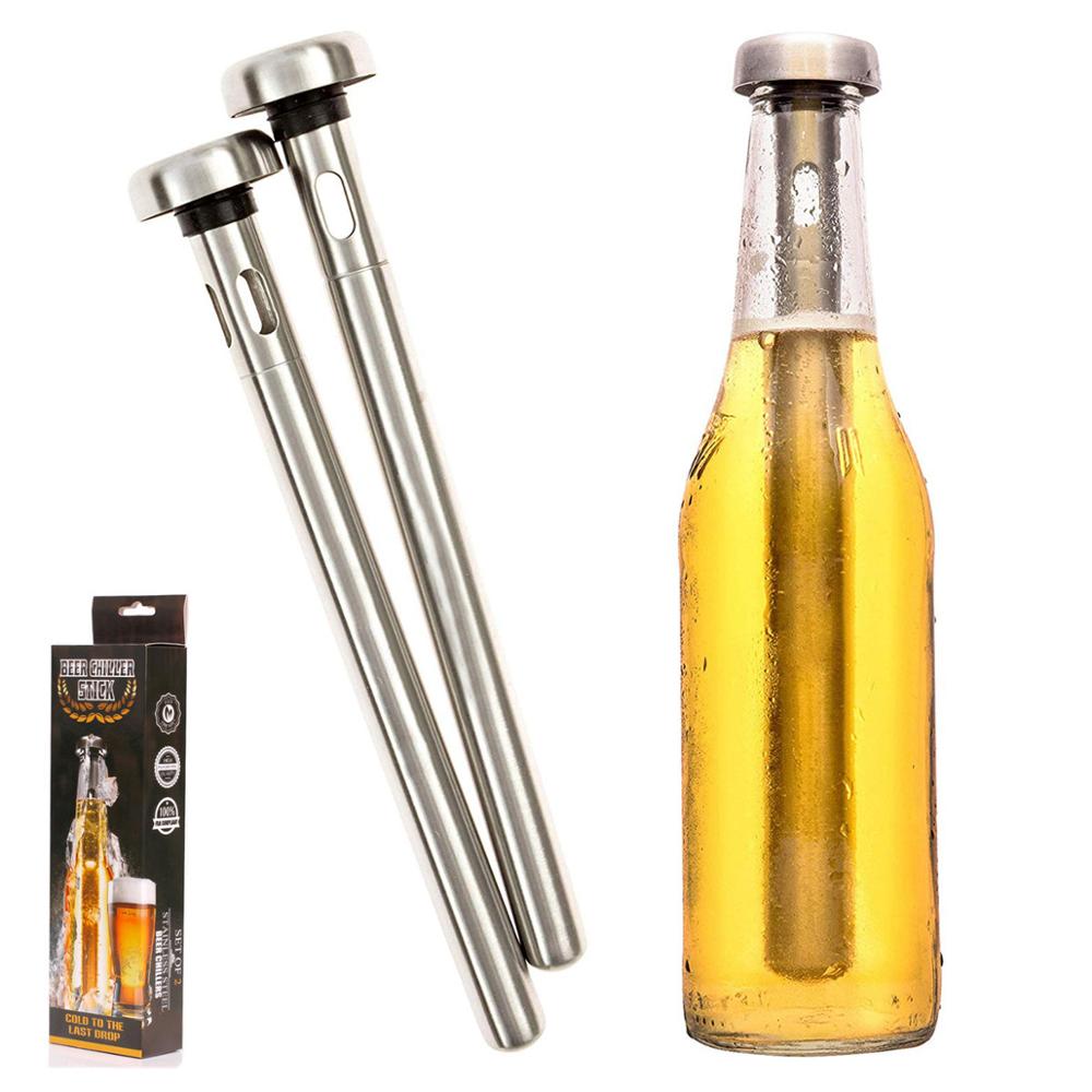 YCOO 2PCS Beer Chiller Stick Instant Portable Stainless Steel Beer Drink Bottle Cooling Stick,Best for Home Bar, Party, BBQ