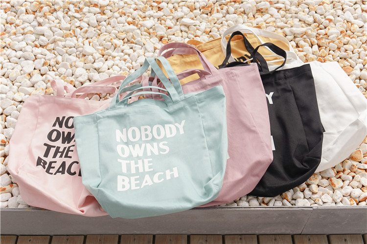 Dames canvas schoudertas extra grote handtas met letters strandtas grote dames shopper eenvoudige canvas boodschappentas